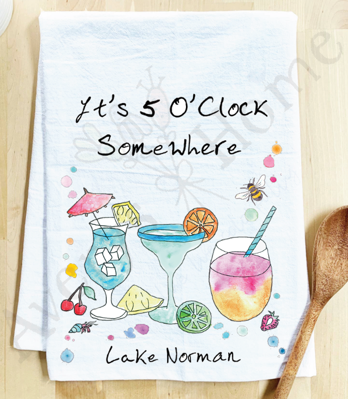 Avery's Home - 5 O' Clock Somewhere Cocktail Customizable Kitchen Towel