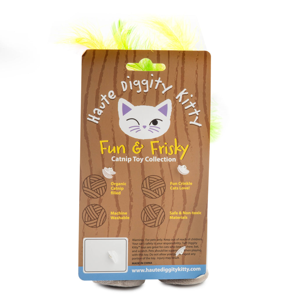 Haute Diggity Dog - White Paw Catnip Toys with Feathers