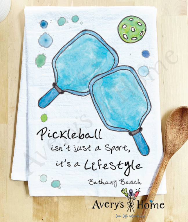 Avery's Home - Pickleball Lifestyle Sport Customizable Kitchen Towel: Standard