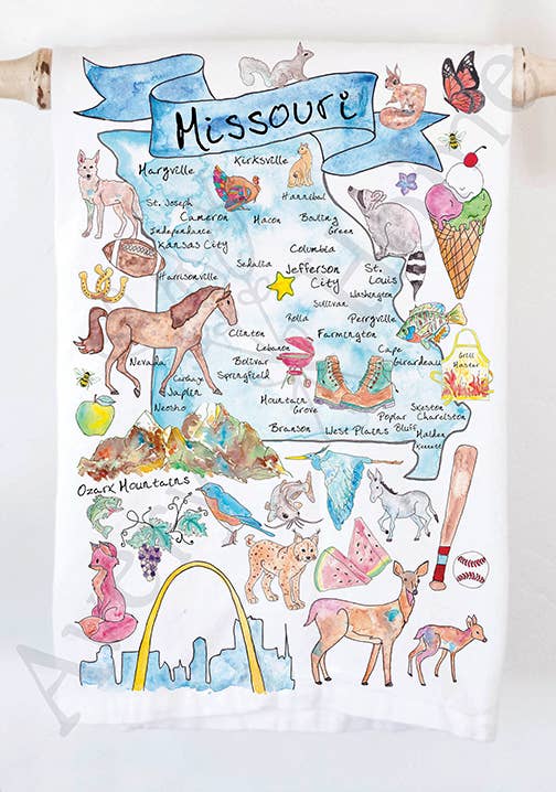 Avery's Home - Missouri State Map  Kitchen Towel