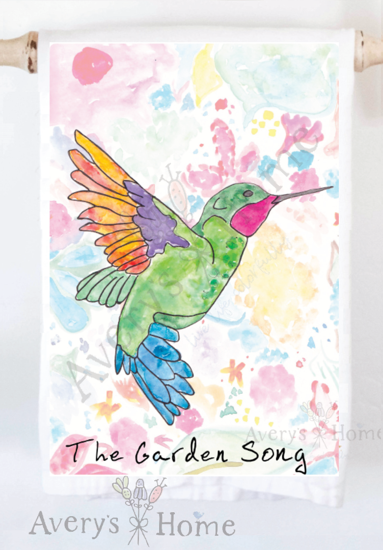 Avery's Home - Hummingbird Summer Customizable Kitchen Towel