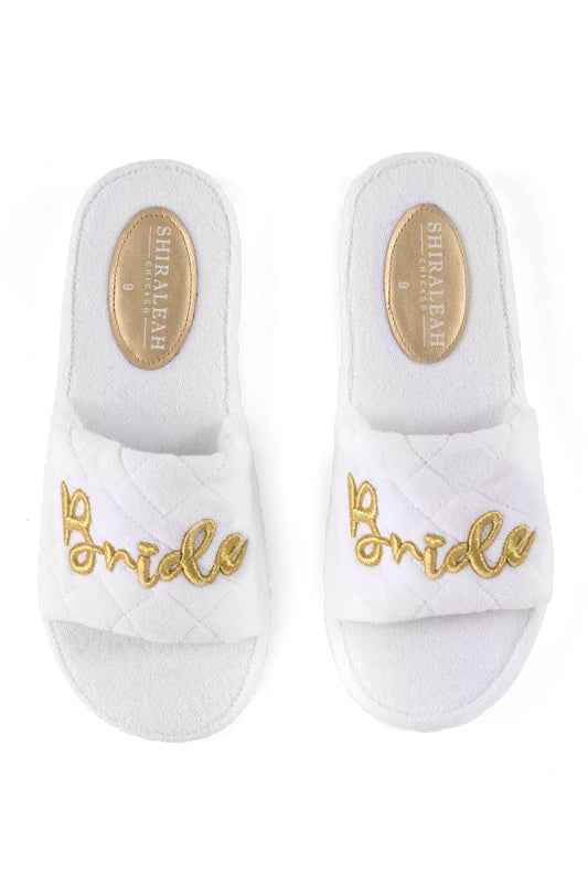 Shiraleah - "BRIDE" POOL SLIDES, WHITE: Medium