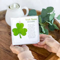 Irish Home Gift Blessing Card & USA Glass Shamrock