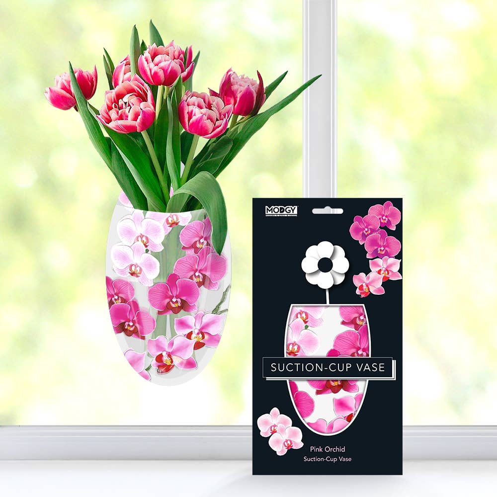 Modgy - Pink Orchid Oval Suction Cup Vase