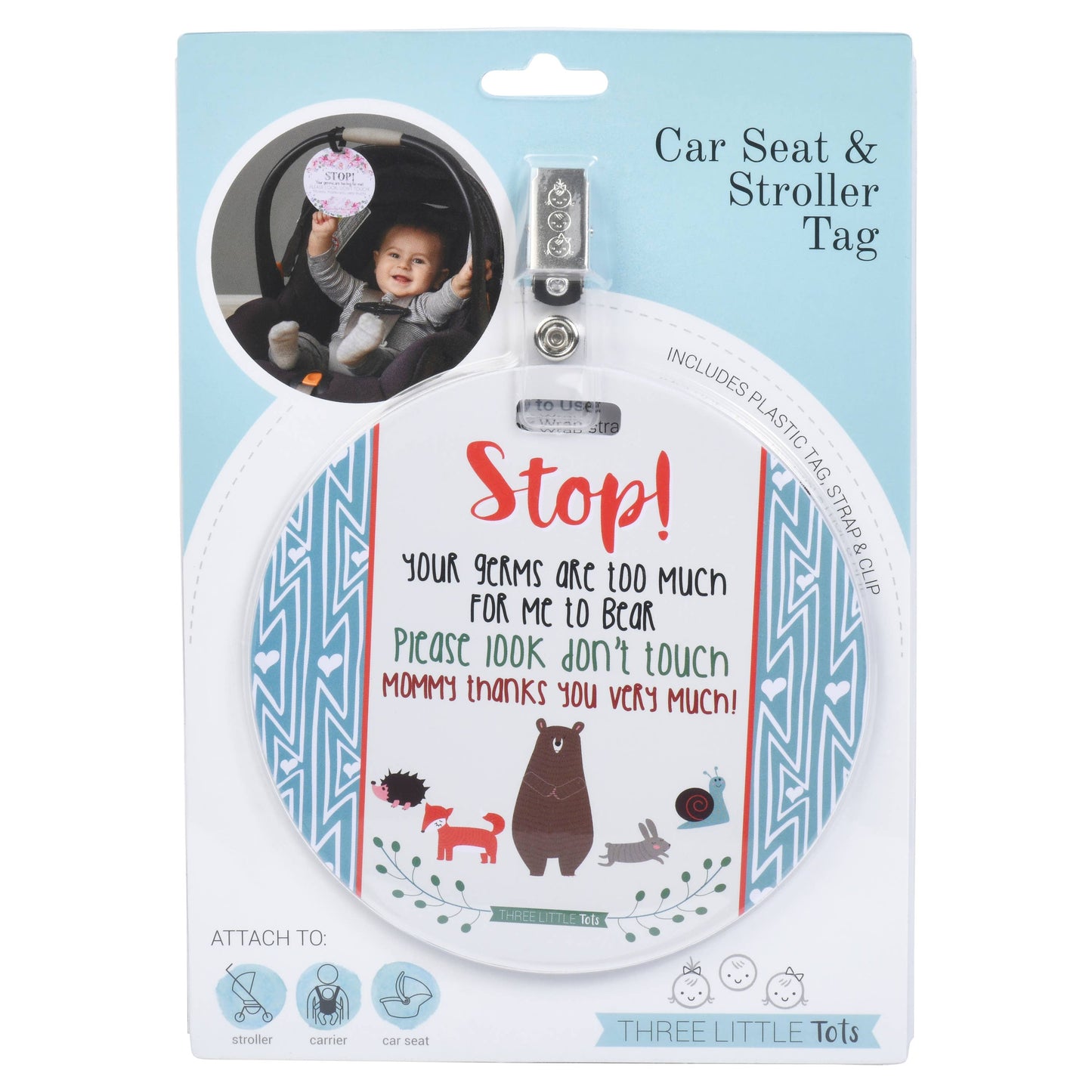 Three Little Tots - Woodlands No Touching Baby Car Seat and StrollerTag