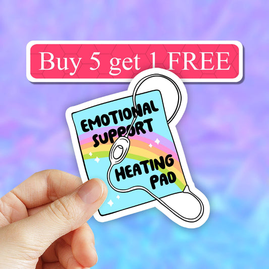 Neya Sticker Shop - Emotional support heating pad, motivational sticker, vinyl: 2" (Mini)