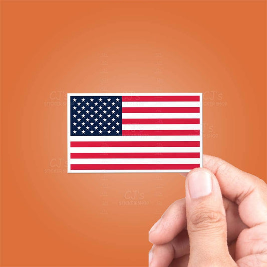 CJ's Sticker Shop - United States Flag Sticker Vinyl Decal: 3"