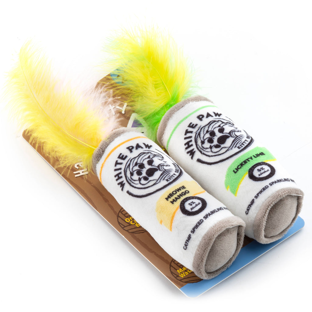 Haute Diggity Dog - White Paw Catnip Toys with Feathers