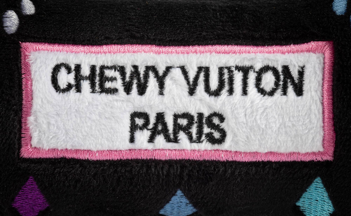 Haute Diggity Dog - Black Monogram Chewy Vuiton Bone  | Squeaker Dog Toy: Small / Mini