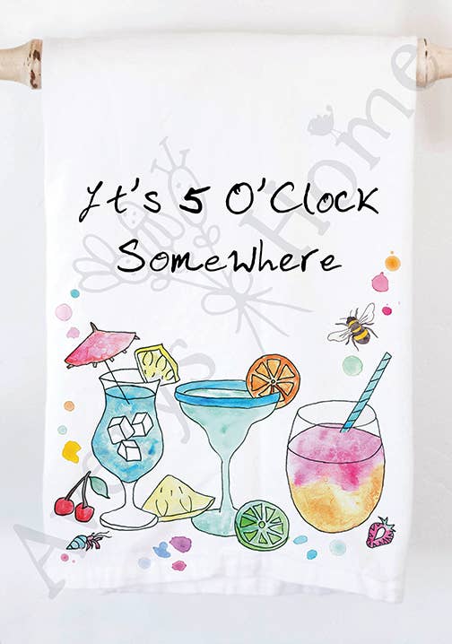 Avery's Home - 5 O' Clock Somewhere Cocktail Customizable Kitchen Towel