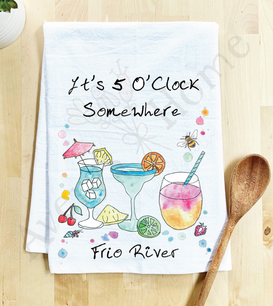 Avery's Home - 5 O' Clock Somewhere Cocktail Customizable Kitchen Towel