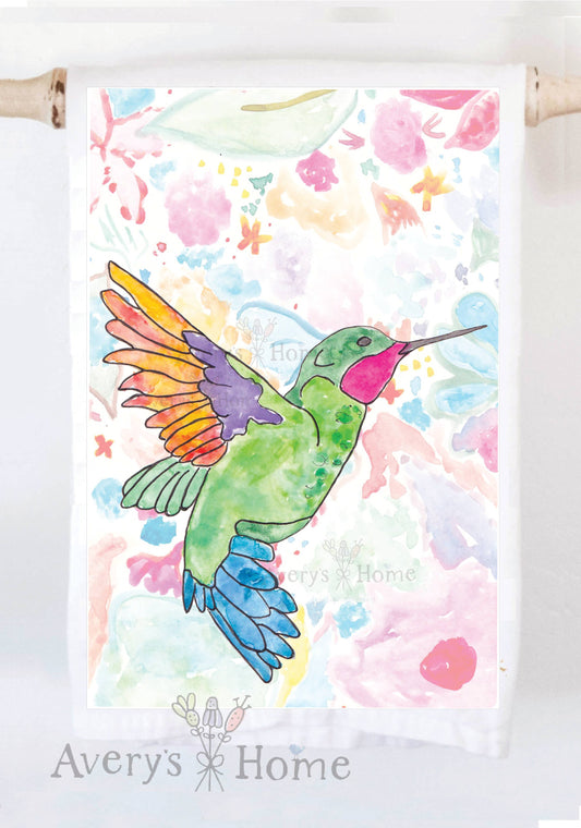 Avery's Home - Hummingbird Summer Customizable Kitchen Towel