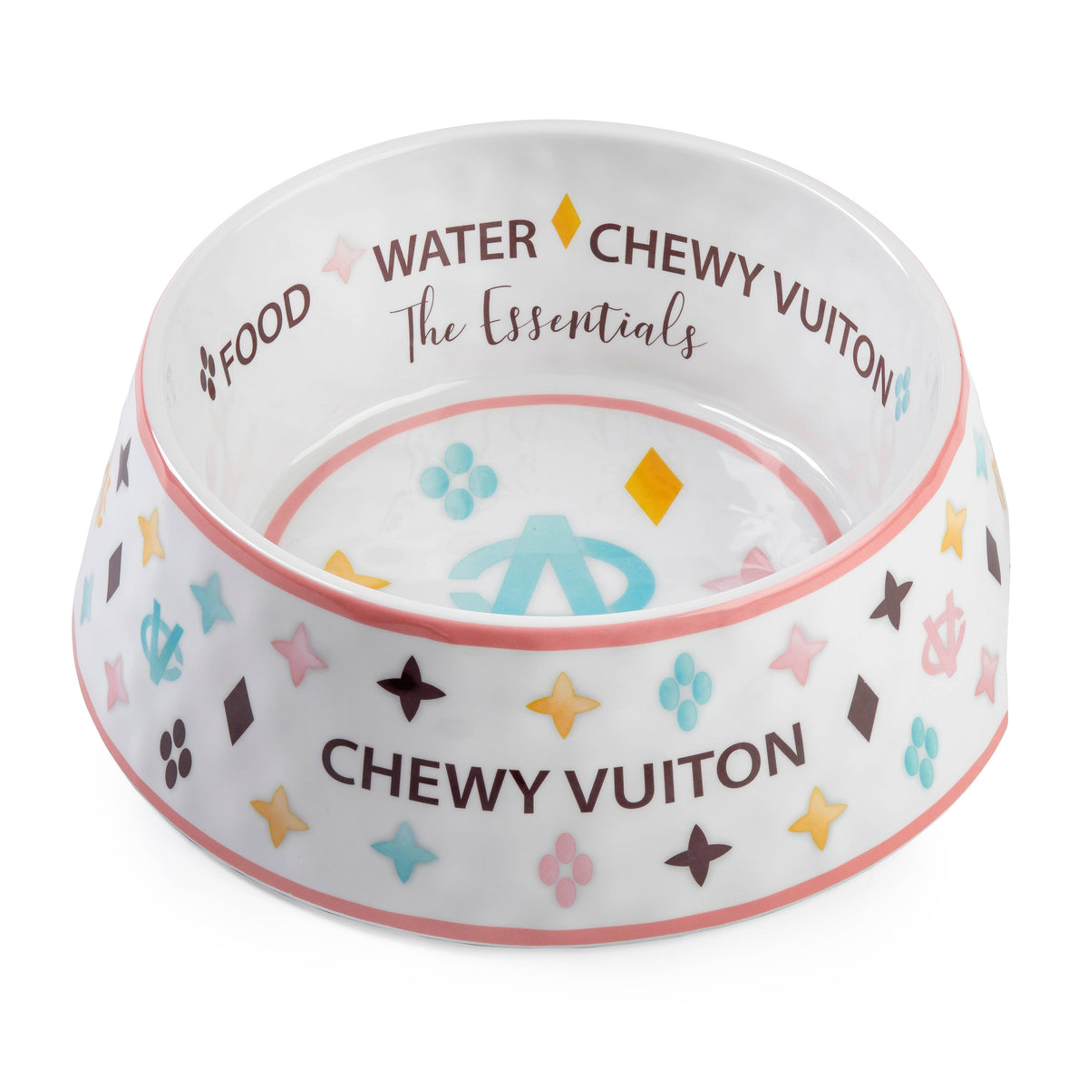 Haute Diggity Dog - White Chewy Vuiton Dog Bowl - Cat or Dog Bowl: Small