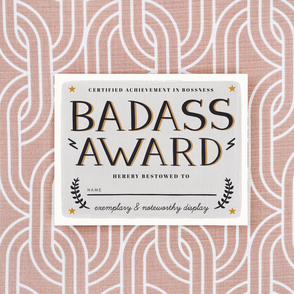 Girl w/ Knife - Badass Award Greeting Card