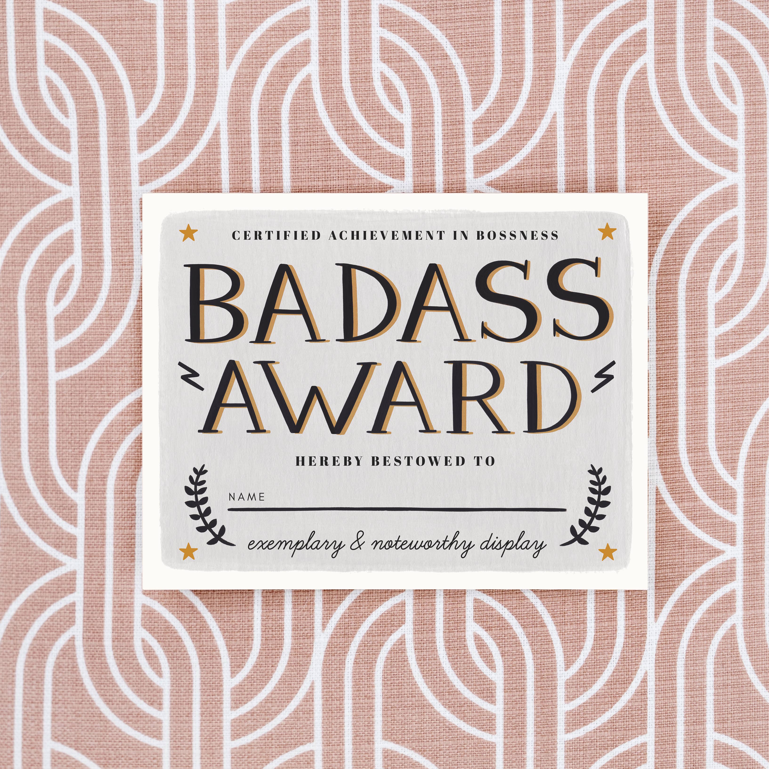 Girl w/ Knife - Badass Award Greeting Card
