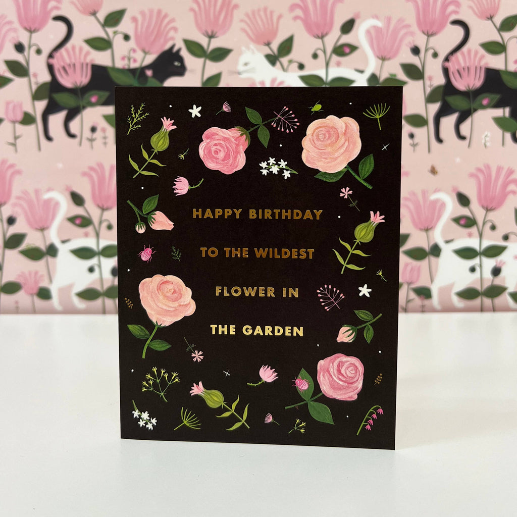 Girl w/ Knife - To The Wildest Greeting Card - Gold Foil