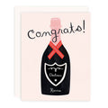 Girl w/ Knife - Congrats Champagne Greeting Card