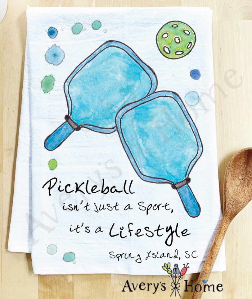 Avery's Home - Pickleball Lifestyle Sport Customizable Kitchen Towel: Standard