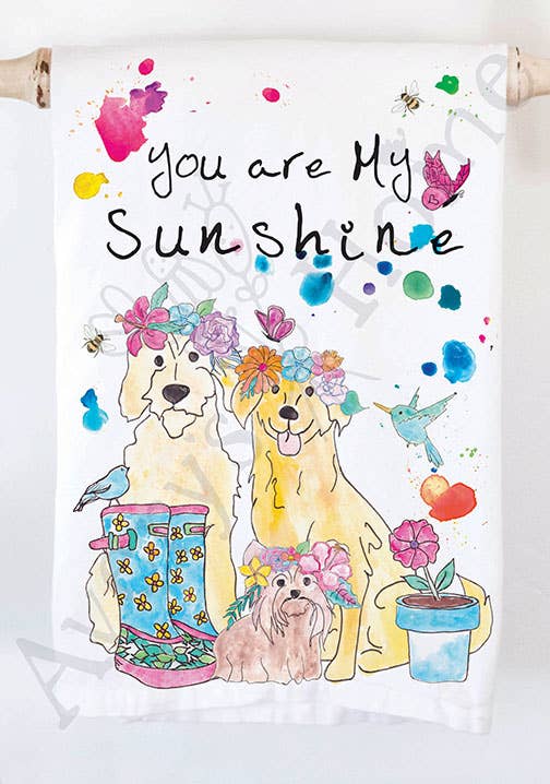 Avery's Home - You Are My Sunshine Dogs Kitchen Towel