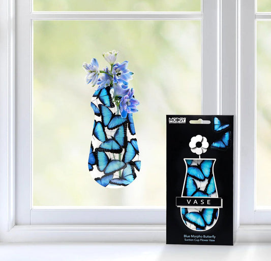Blue Morpho window vase