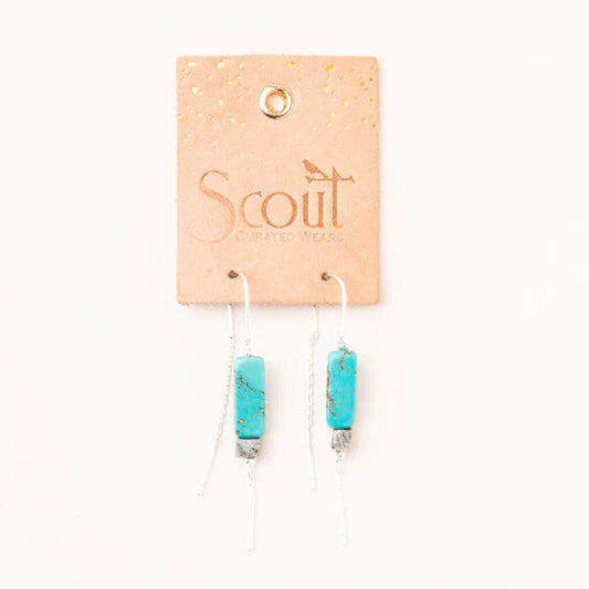 Stone Thread Earring-Turquoise