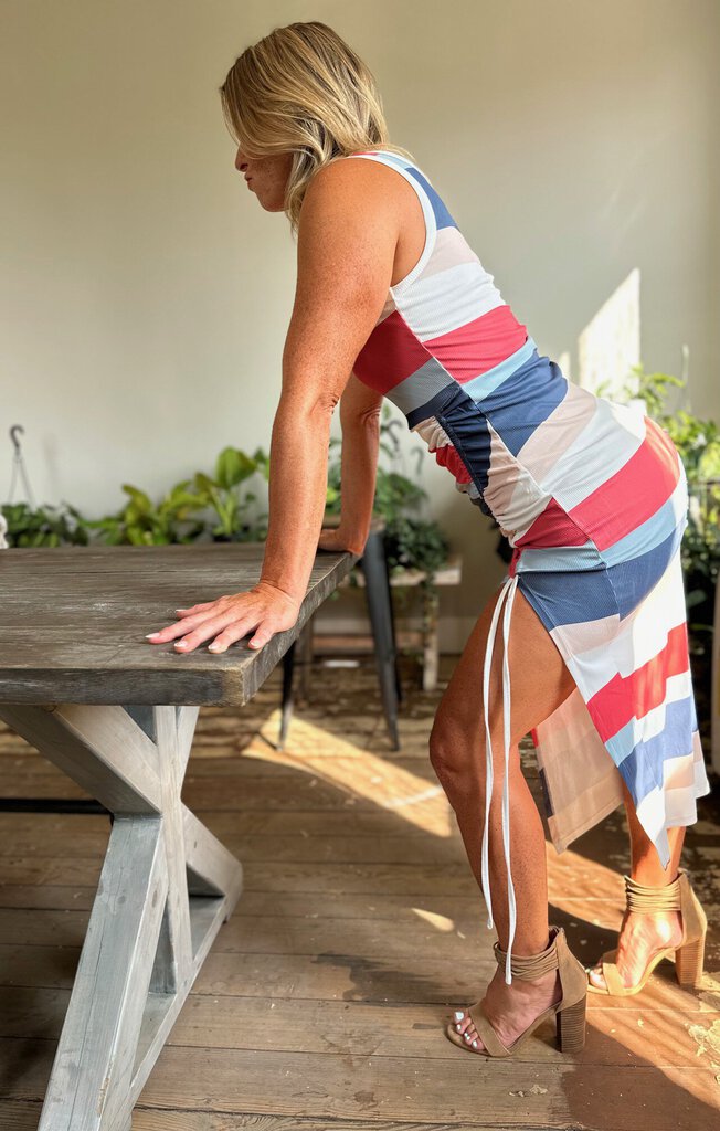 Stripe and Scrunched Dress