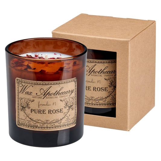 Wax Apothecary - Artisan Amber Glass Candle - Pure Rose