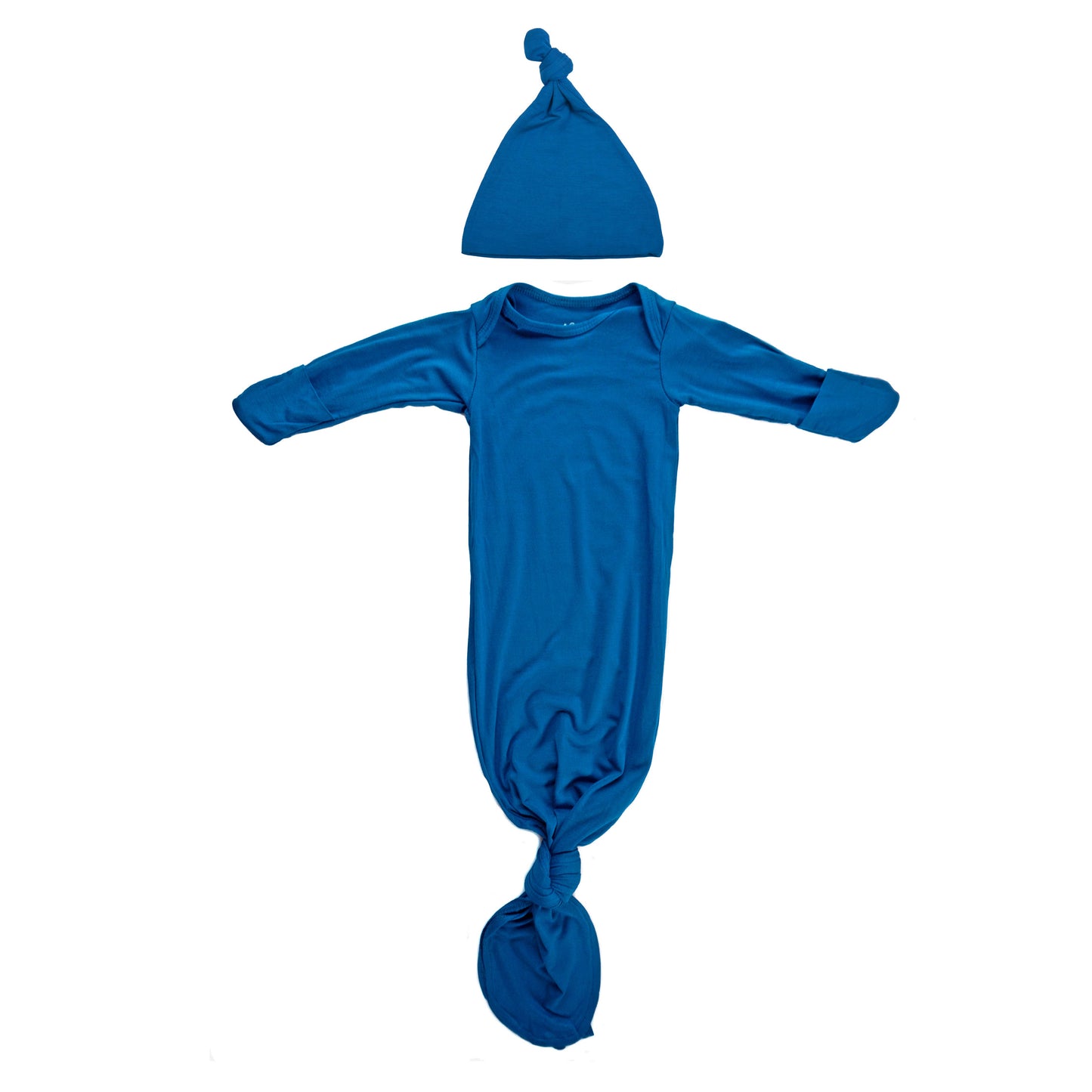 Three Little Tots - Blue Knotted Gown: Gown & Hat