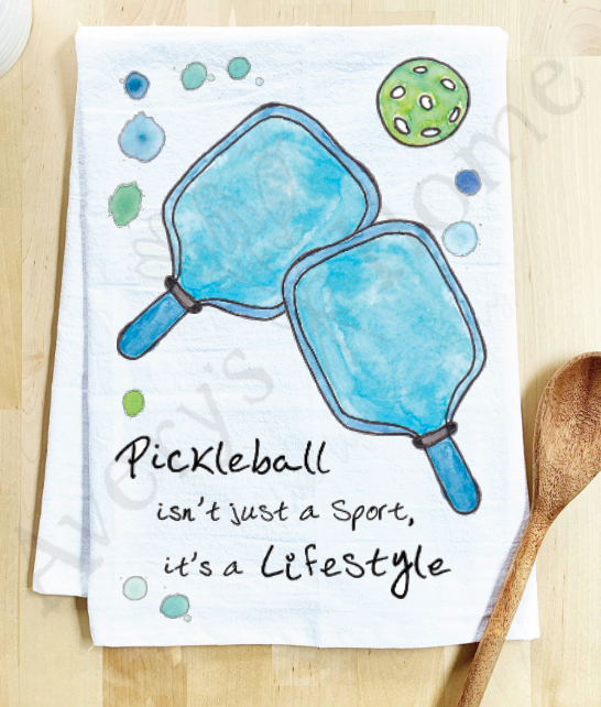 Avery's Home - Pickleball Lifestyle Sport Customizable Kitchen Towel: Standard