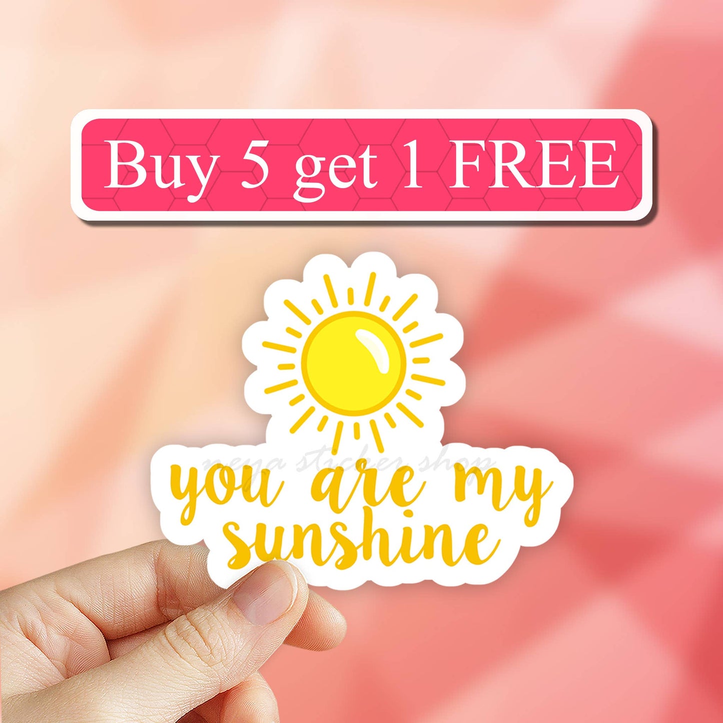 You Are My Sunshine Sticker, Spring, summer sun sea stickers: 2" (Mini)